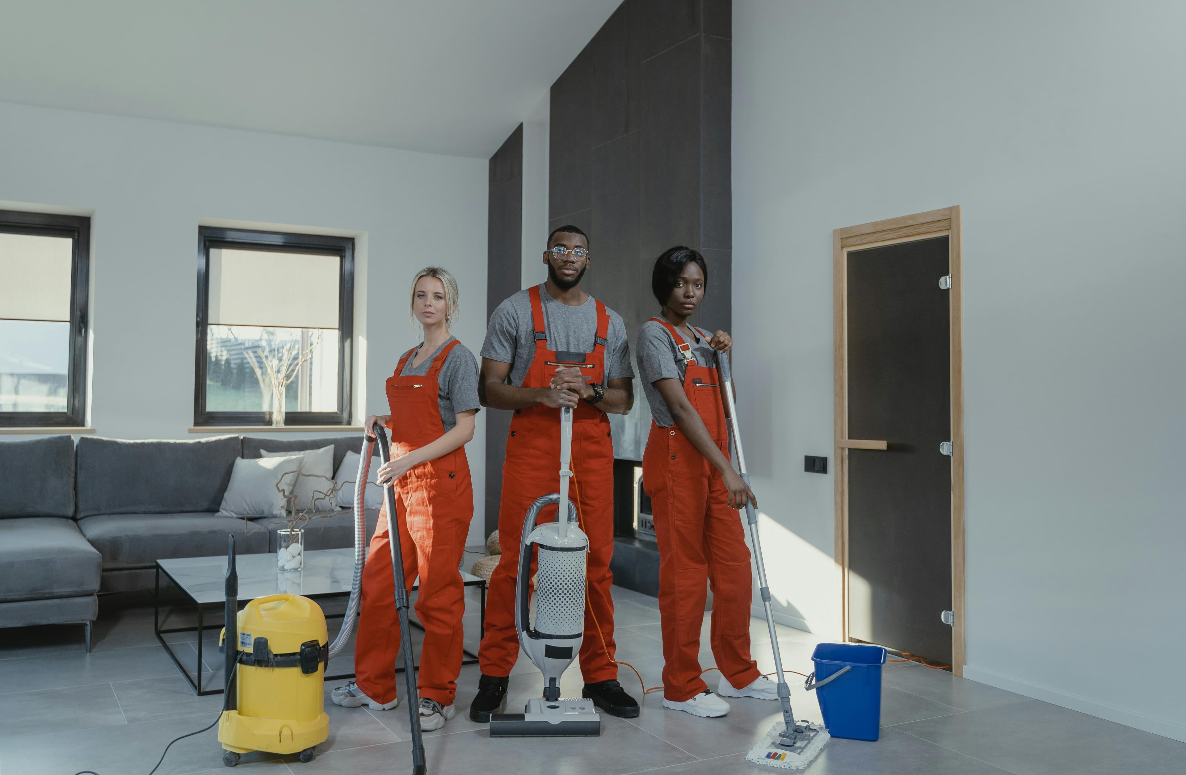 People doing housework and home services